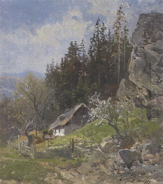 Bergfruhling Oil Painting by Bernhard Muehlig