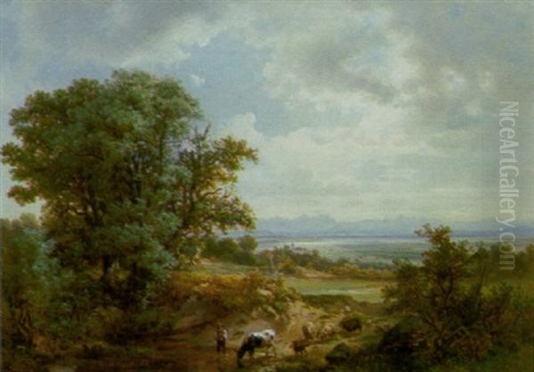 Landschaft Am Starnberger See Oil Painting by Bernhard Muehlig