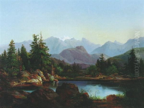 Gebirgslandschaft Mit See by Bernhard Muehlig