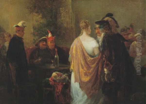 Maskenball Der Munchner Kunstlergesellschaft Am Rosenmontag Im Residenz Theater Oil Painting by Bernhard Muehlig