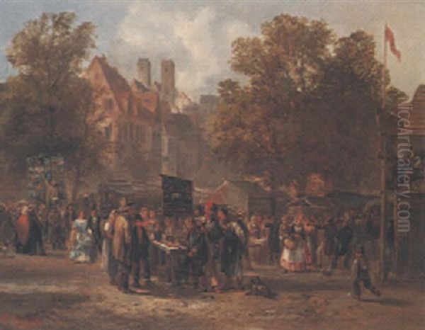 Auf Dem Markt Oil Painting by Bernhard Muehlig