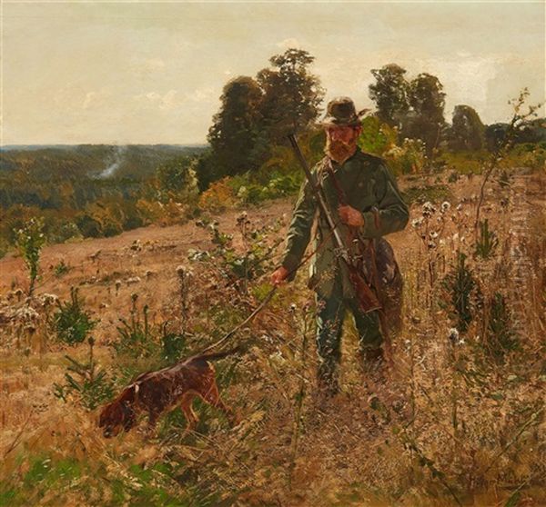 Ranger With His Dog Oil Painting by Hugo Muehlig