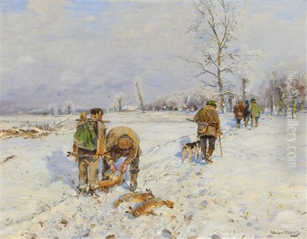 Nach Der Treibjagd Oil Painting by Hugo Muehlig