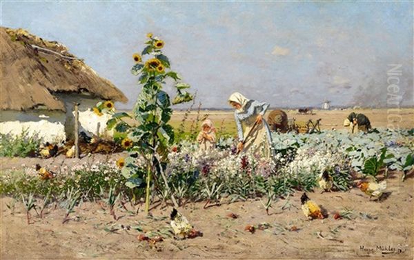 Late Summer On The Lower Rhine Oil Painting by Hugo Muehlig