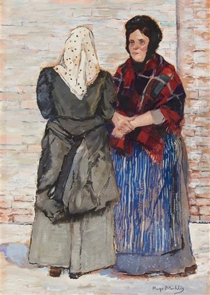 Ohne Titel (raummasse Angelehnt Formfeld Grenzgang) 1969/73 Oil Painting by Hugo Muehlig