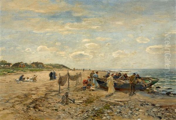 Am Strand Oil Painting by Hugo Muehlig