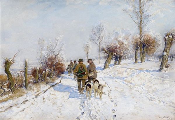 Auf Dem Weg Zur Treibjagd Oil Painting by Hugo Muehlig