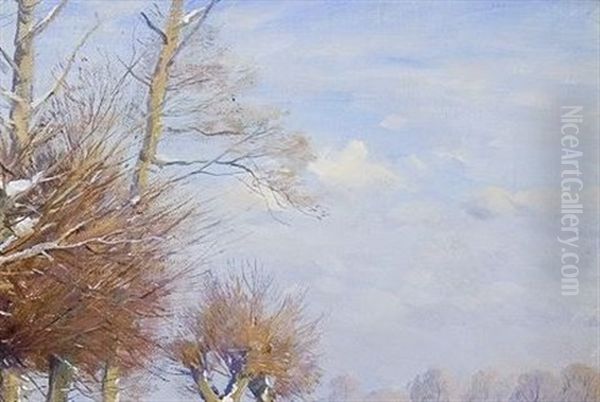 Treibjagd Im Winter Oil Painting by Hugo Muehlig