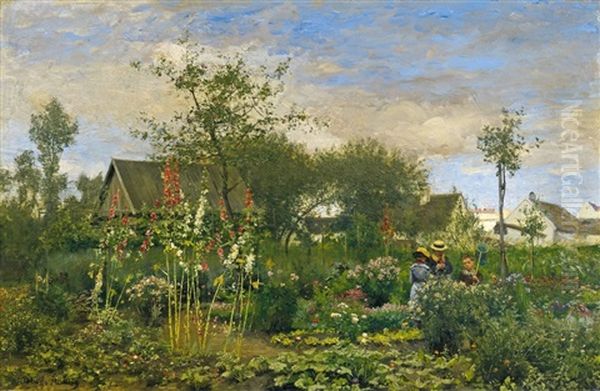 Im Garten Oil Painting by Hugo Muehlig