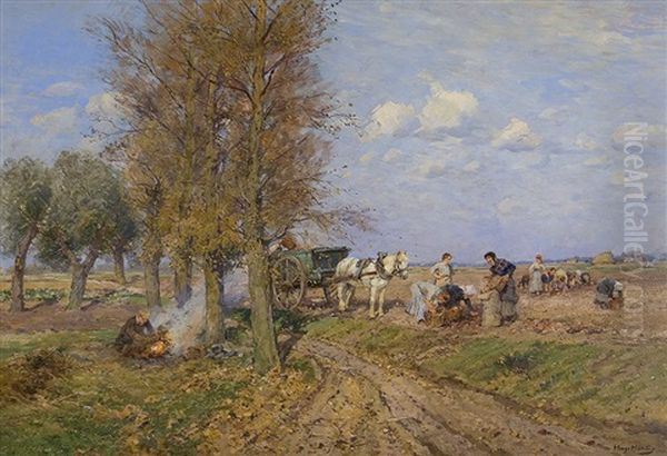 Late Summer Day On A Field Oil Painting by Hugo Muehlig