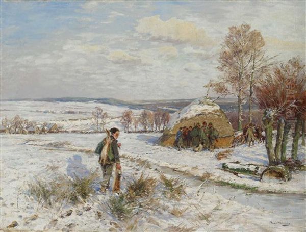 Jagdpause Bei Metzhausen Oil Painting by Hugo Muehlig