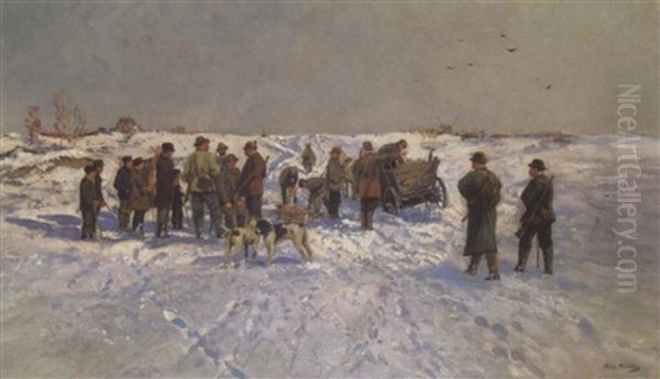 Nach Der Jagd Oil Painting by Hugo Muehlig