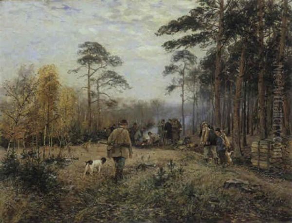 Nach Der Herbstjagd Oil Painting by Hugo Muehlig