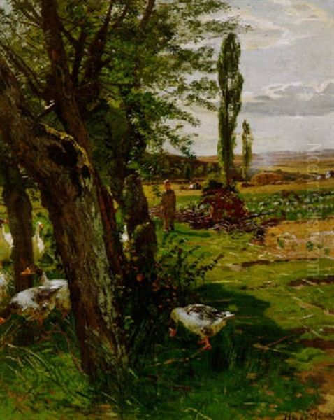 Hessische Landschaft Oil Painting by Hugo Muehlig