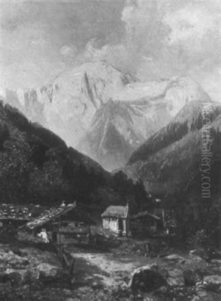 Der Hohe Goll Zu Tirol Oil Painting by Hugo Muehlig