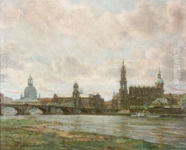 Dresden Oil Painting by Ludwig Muhrmann