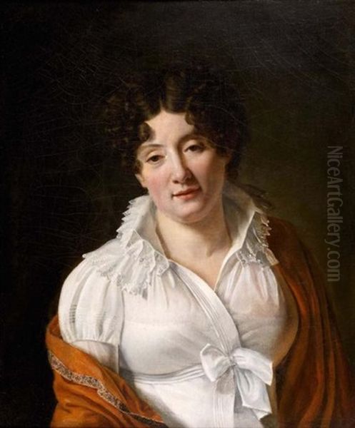 Portrait (la Baronne D'uchtritz, Nee De Brawn?) Oil Painting by Francois Henri Mulard