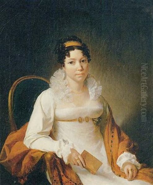 Portrait Of A Lady, Seated Oil Painting by Francois Henri Mulard