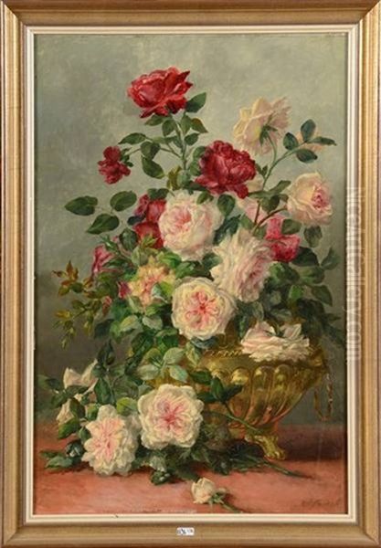 Vase De Roses by Camille van Mulders