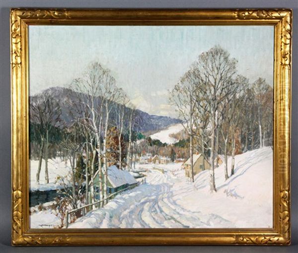 February Morning In New Hampshire Oil Painting by Frederick J. Mulhaupt