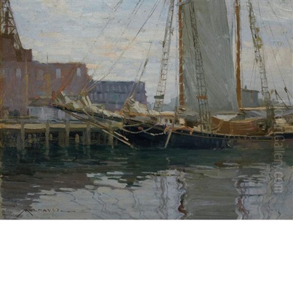 Gloucester Harbor (gray Day) by Frederick J. Mulhaupt