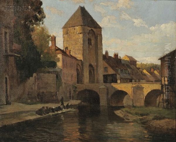 Washing Day, Moret Oil Painting by Frederick J. Mulhaupt