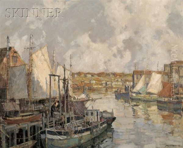 Gloucester Gill Netters Oil Painting by Frederick J. Mulhaupt