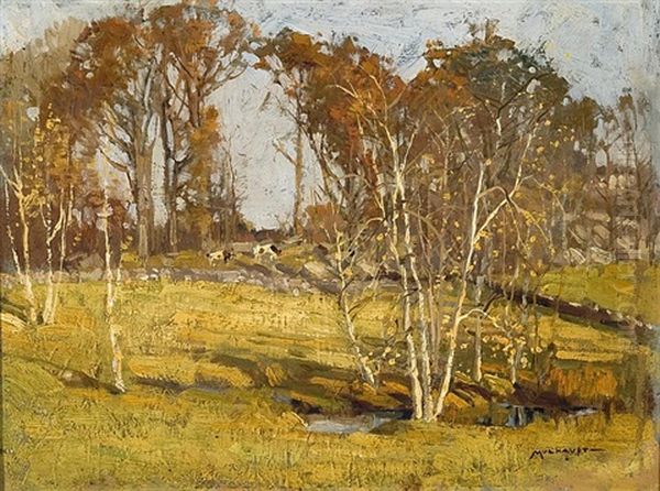 Autumn Landscape Oil Painting by Frederick J. Mulhaupt