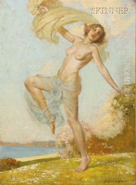 Dancing Nymph Oil Painting by Frederick J. Mulhaupt