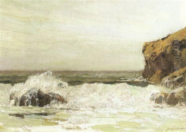 Coast Of Cornwall Oil Painting by Frederick J. Mulhaupt