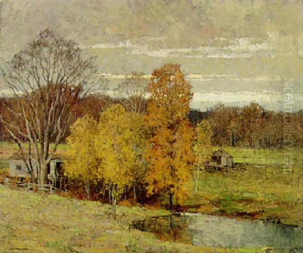 Autumn, Ipswich Oil Painting by Frederick J. Mulhaupt