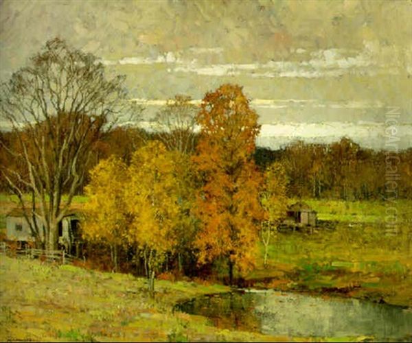 Autumn, Ipswich Oil Painting by Frederick J. Mulhaupt