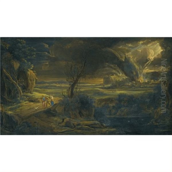 Landscape With Lot And His Daughters Oil Painting by Pieter Mulier the Elder