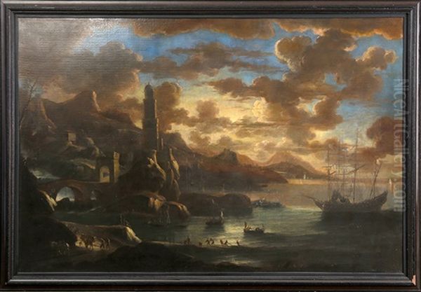 Ville Portuaire Oil Painting by Pieter Mulier the Younger