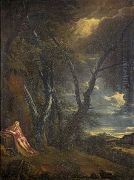 Landschaft Mit Hl. Magdalena Oil Painting by Pieter Mulier the Younger