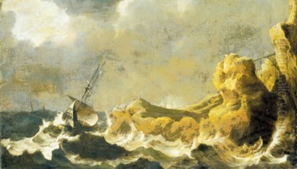 A Storm At Sea Oil Painting by Pieter Mulier the Younger