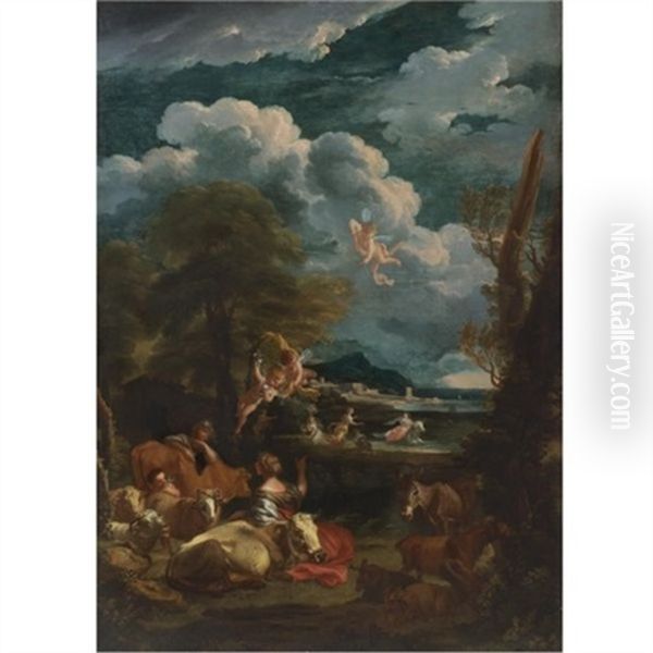 Landscape With The Rape Of Europa Oil Painting by Pieter Mulier the Younger