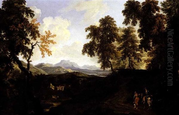 Paesaggio Con Viandanti Oil Painting by Pieter Mulier the Younger