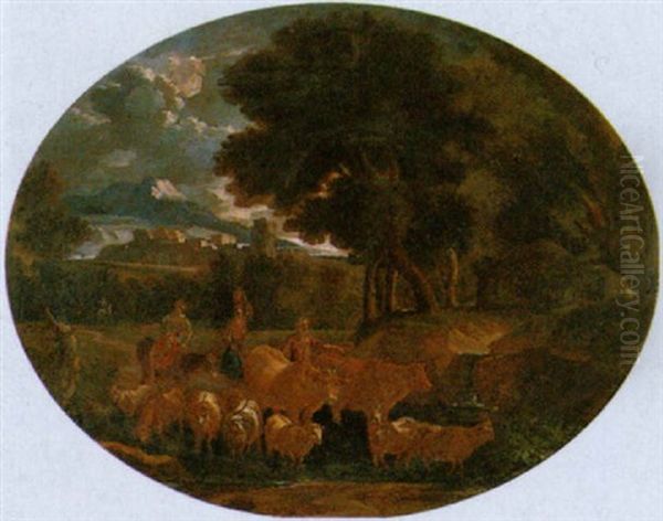 Abendlicher Hirtenzug Oil Painting by Pieter Mulier the Younger