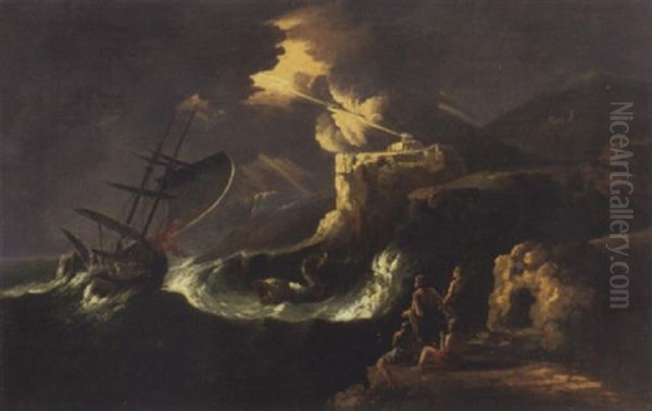 Jonah And The Whale Oil Painting by Pieter Mulier the Younger