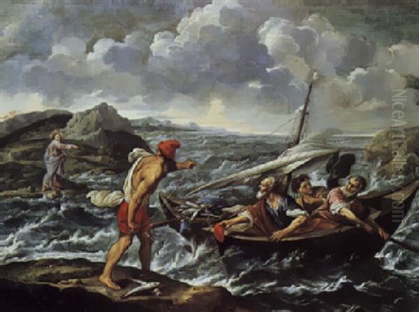 La Peche Miraculeuse Oil Painting by Pieter Mulier the Younger