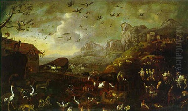 Einzug In Die Ache Noah Oil Painting by Pieter Mulier the Younger