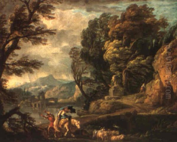 Arcadian Landscapes Oil Painting by Pieter Mulier the Younger