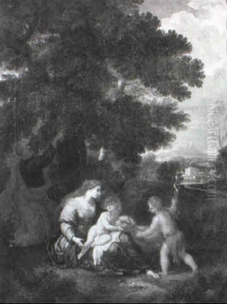 The Holy Family With St. John Oil Painting by Pieter Mulier the Younger