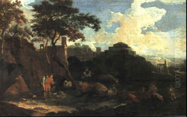 Sudliche Landschaft Mit Staffage Oil Painting by Pieter Mulier the Younger