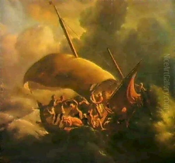 Der Sturm Auf Dem See Genezareth. Oil Painting by Pieter Mulier the Younger