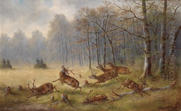 Treibjagden Auf Edelwild Oil Painting by Moritz Mueller the Elder