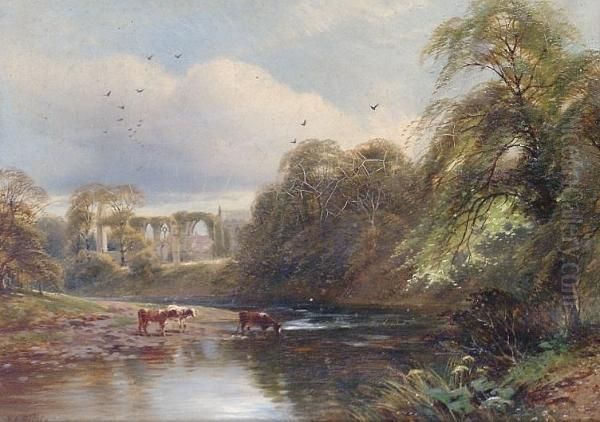 Bolton Abbey, Yorkshire Oil Painting by James Lees Bilbie