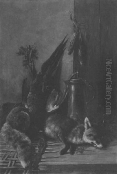 Jagdstilleben: Fuchs Und Fasan Oil Painting by Moritz Mueller the Younger