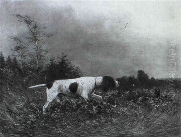 Ein Jagdhund Spurt Ein Rebhuhn Auf Oil Painting by Moritz Mueller the Younger